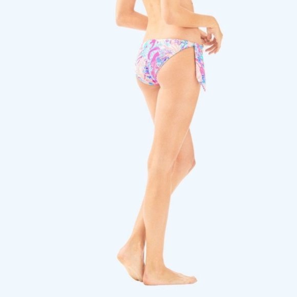 NWT Lilly Pulitzer Women's Guava Printed Side Tie Swim Bottom Light Pascha Pink - Picture 3 of 3